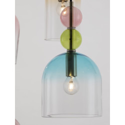 Szklana lampa wisząca Rainbow 5 kolorowe szkło delikatna Szklana lampa wisząca Rainbow 5 kolorowe szkło delikatna