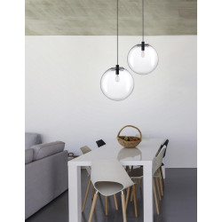 Lampa Wisząca Sandra bezbarwne szkło 40 kula