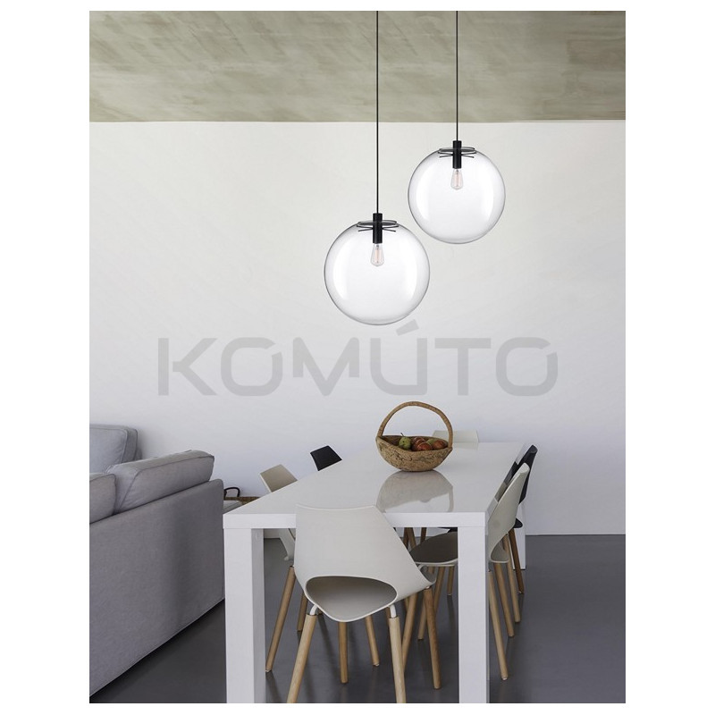 Lampa Wisząca Sandra bezbarwne szkło 40 kula