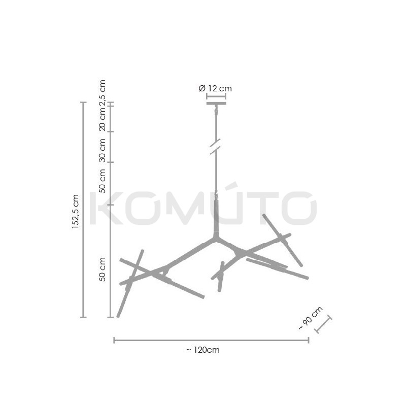 Lampa Wisząca glamour Sticks Candelabr 10 złota geometryczna Lampa Wisząca glamour Sticks Candelabr 10 złota geometryczna