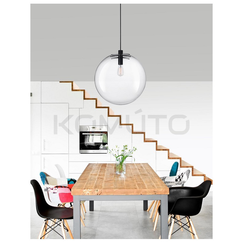 Lampa Wisząca Sandra bezbarwne szkło 50 kula Lampa Wisząca Sandra bezbarwne szkło 50 kula