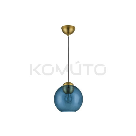 Szklana lampa wisząca Kula niebieska 24 nowoczesna