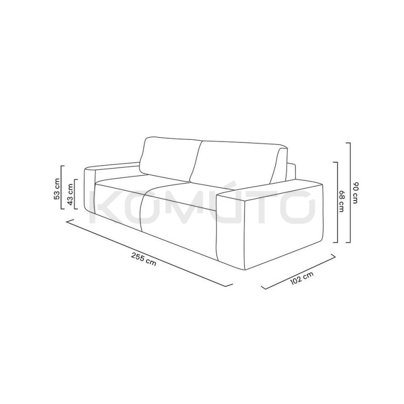 Sofa z funkcją spania i z pojemnikiem na pościel Pillow 4 os. Sofa z funkcją spania i z pojemnikiem na pościel Pillow 4 os.