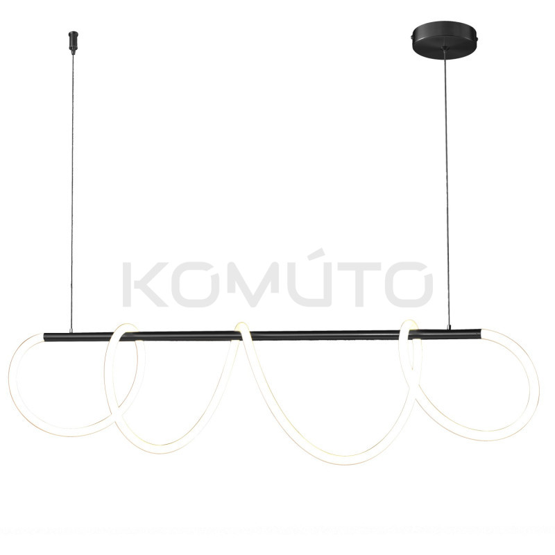LAMPA WISZĄCA FANTASIA LED czarna 120 pozioma nowoczesna
