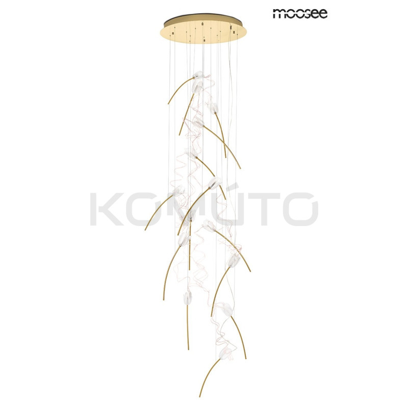 Lampa wisząca TULIPPE 14 DISC glamour złota motyw roślinny Lampa wisząca TULIPPE 14 DISC glamour złota motyw roślinny
