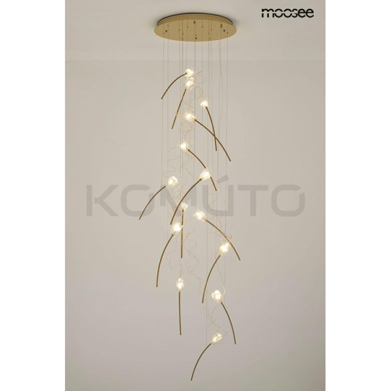 Lampa wisząca TULIPPE 14 DISC glamour złota motyw roślinny Lampa wisząca TULIPPE 14 DISC glamour złota motyw roślinny