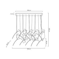 Lampa wisząca TULIPPE 14 LINE glamour złota Lampa wisząca TULIPPE 14 LINE glamour złota