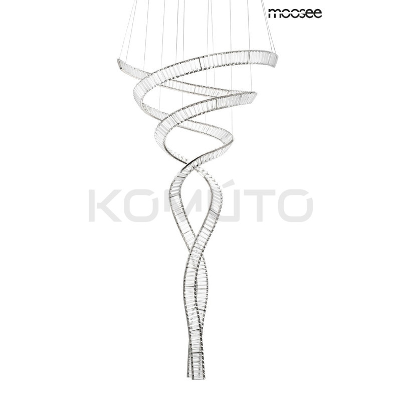 Lampa wisząca glamour WAVE CORDON podwójna 2B chrom