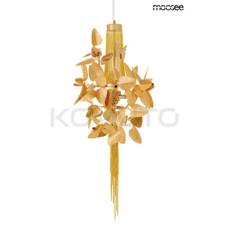 Lampa wisząca glamour PARADISO złota motyw roślinny