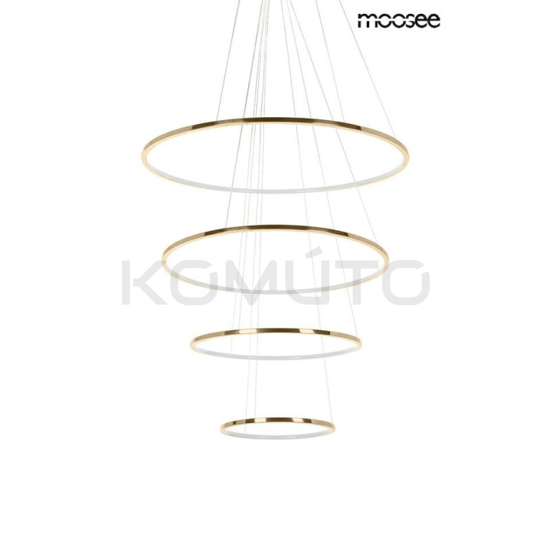Lampa wisząca glamour RING SLIM M 4 złote okręgi