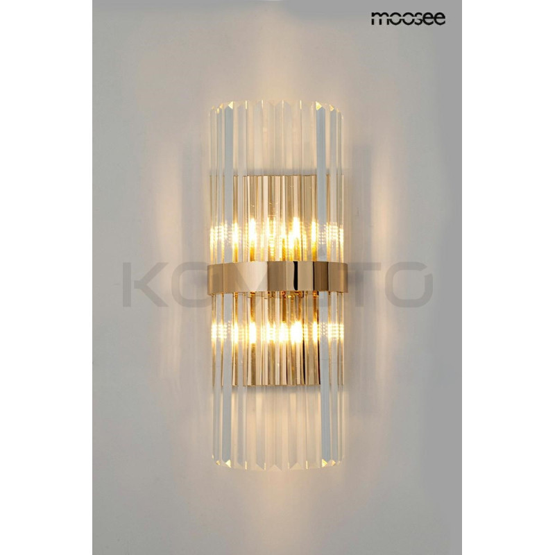 Kinkiet glamour MILAGRO złoty kryształowy