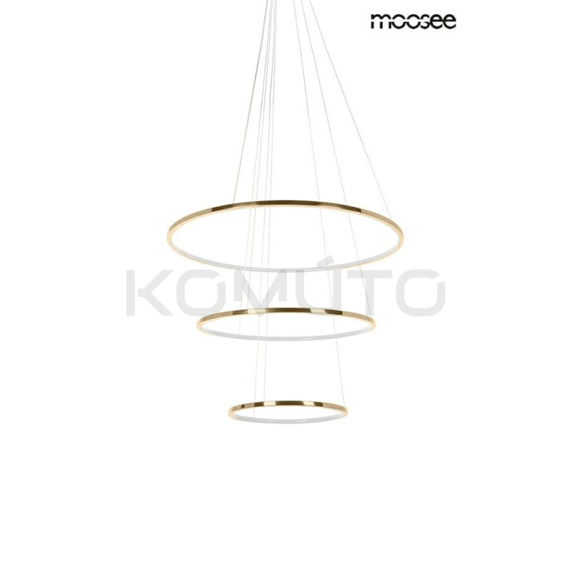 Lampa wisząca glamour RING SLIM S złota do salonu