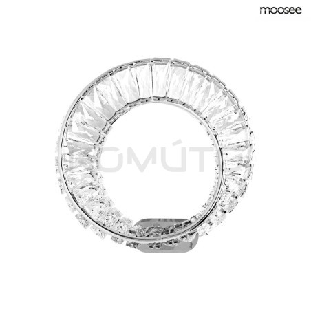 Kinkiet glamour WAVE kryształowy srebrny chrom