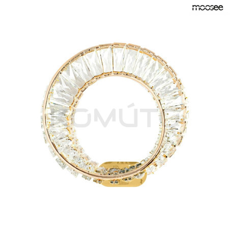 Kinkiet glamour WAVE kryształowy złoty lampa ścienna