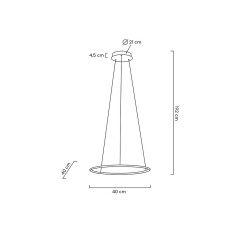 Lampa wisząca glamour RING SLIM 40 złota okrąg obręcz Lampa wisząca glamour RING SLIM 40 złota okrąg obręcz