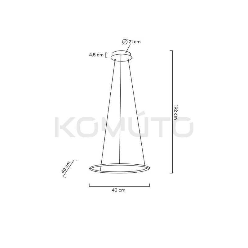 Lampa wisząca glamour RING SLIM 40 złota okrąg obręcz Lampa wisząca glamour RING SLIM 40 złota okrąg obręcz