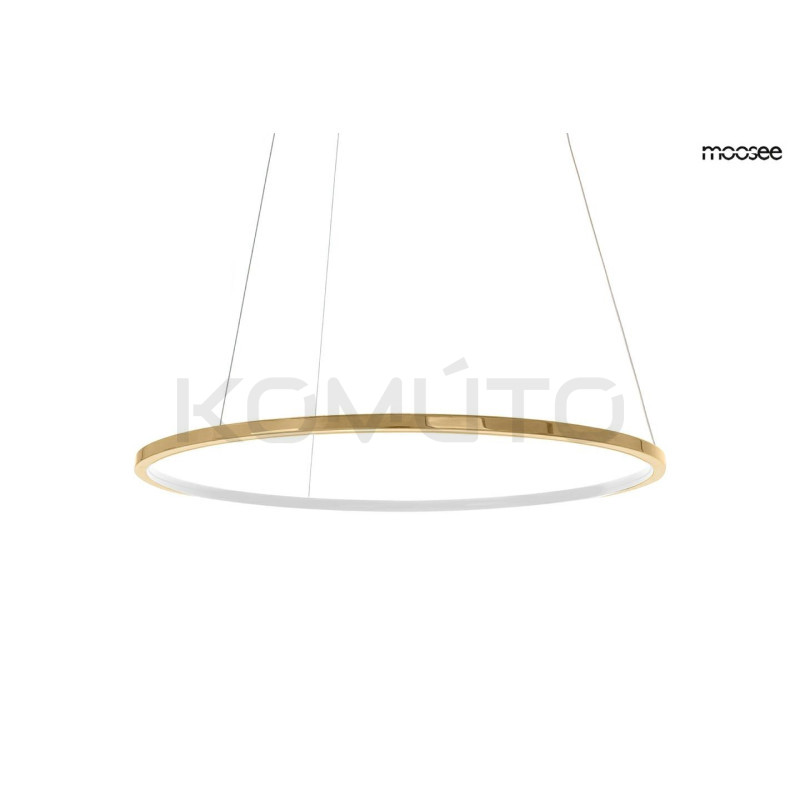 Lampa wisząca glamour RING SLIM 60 złota do salonu
