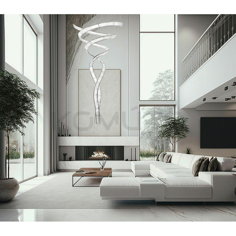 Lampa wisząca glamour WAVE CORDON podwójna 2B chrom Lampa wisząca glamour WAVE CORDON podwójna 2B chrom