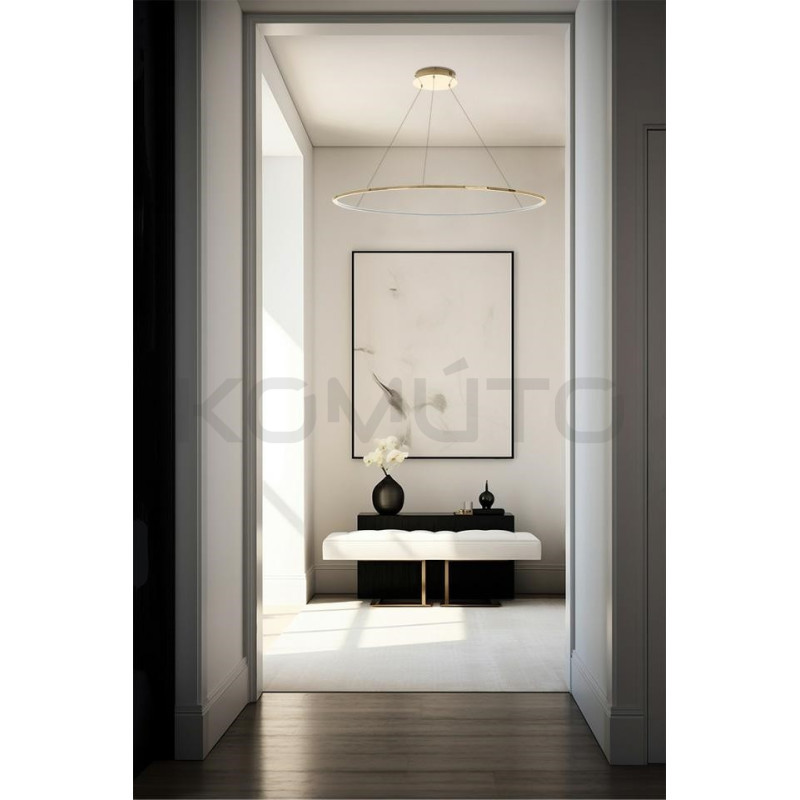 Lampa wisząca glamour RING SLIM 100 złota do salonu led Lampa wisząca glamour RING SLIM 100 złota do salonu led
