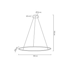 Lampa wisząca glamour RING SLIM 100 złota do salonu led Lampa wisząca glamour RING SLIM 100 złota do salonu led