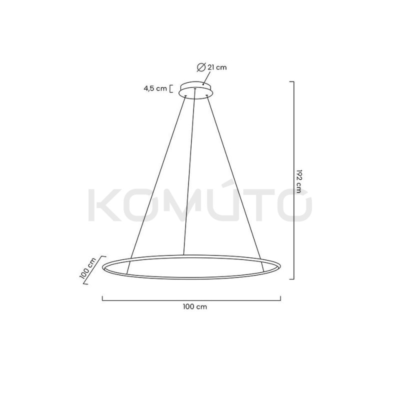 Lampa wisząca glamour RING SLIM 100 złota do salonu led Lampa wisząca glamour RING SLIM 100 złota do salonu led