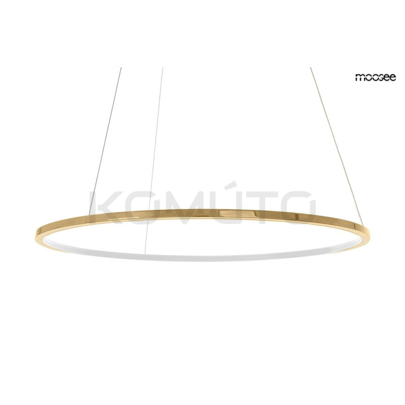 Lampa wisząca glamour RING SLIM 150 złota duży okrąg led
