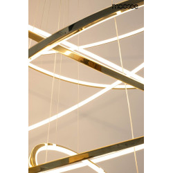 Lampa wisząca glamour RING SLIM XL 6 złotych okręgów wysoka Lampa wisząca glamour RING SLIM XL 6 złotych okręgów wysoka