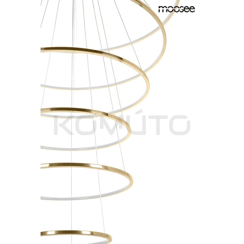 Lampa wisząca glamour RING SLIM XL 6 złotych okręgów wysoka Lampa wisząca glamour RING SLIM XL 6 złotych okręgów wysoka