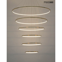 Lampa wisząca glamour RING SLIM XL 6 złotych okręgów wysoka Lampa wisząca glamour RING SLIM XL 6 złotych okręgów wysoka