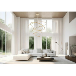 Lampa wisząca glamour RING SLIM XL 6 złotych okręgów wysoka Lampa wisząca glamour RING SLIM XL 6 złotych okręgów wysoka
