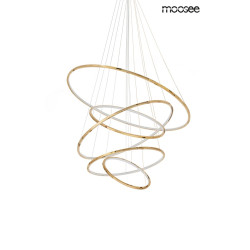Lampa wisząca RING SLIM5 złotych okręgów do wysokiego salonu Lampa wisząca RING SLIM5 złotych okręgów do wysokiego salonu