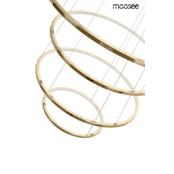 Lampa wisząca RING SLIM5 złotych okręgów do wysokiego salonu Lampa wisząca RING SLIM5 złotych okręgów do wysokiego salonu