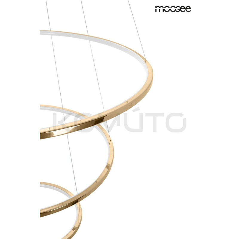 Lampa wisząca glamour RING SLIM S złota do salonu