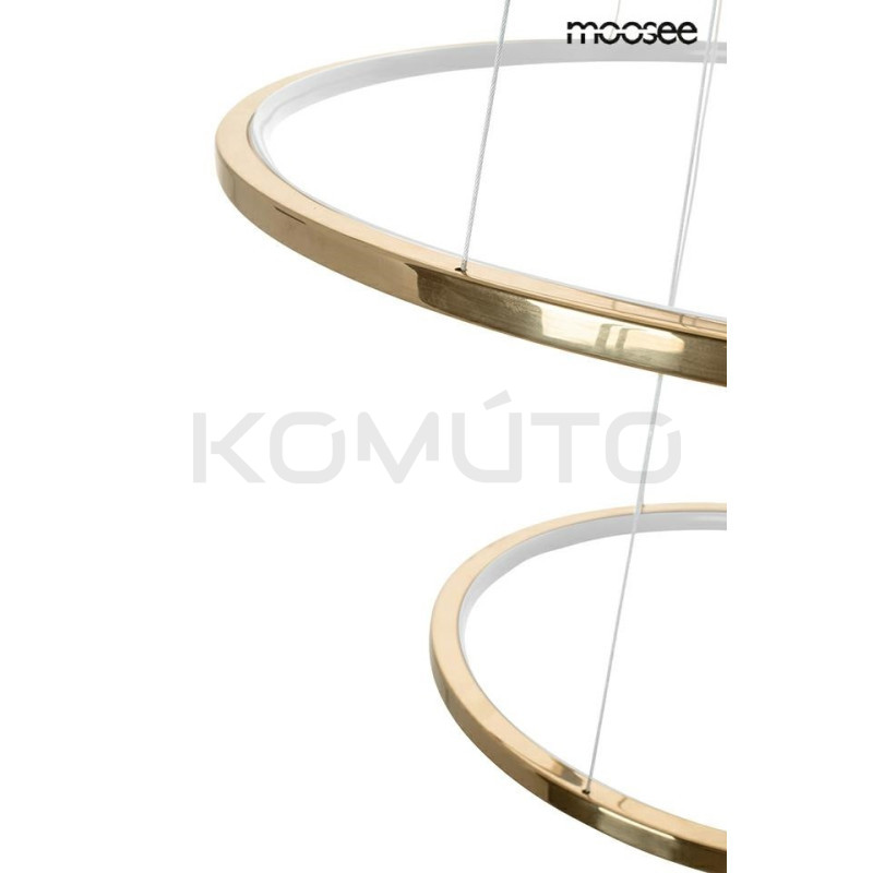 Lampa wisząca glamour RING SLIM S złota do salonu