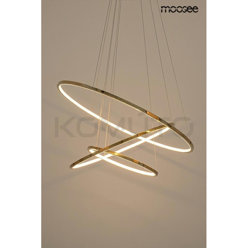 Lampa wisząca glamour RING SLIM S złota do salonu