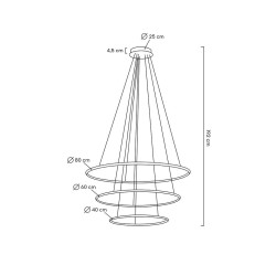 Lampa wisząca glamour RING SLIM S złota do salonu