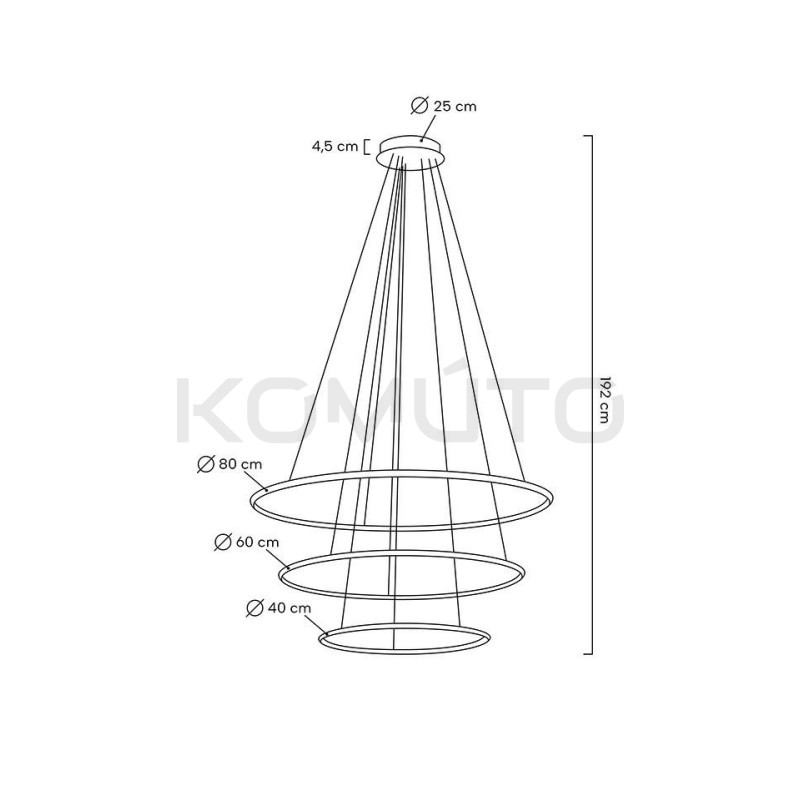 Lampa wisząca glamour RING SLIM S złota do salonu