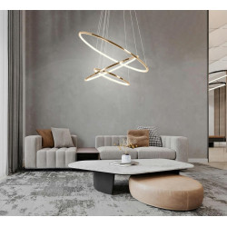 Lampa wisząca glamour RING SLIM S złota do salonu