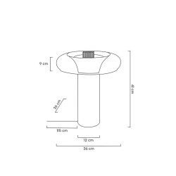 Szklana lampa stołowa ICAR złota bezbarwne szkło