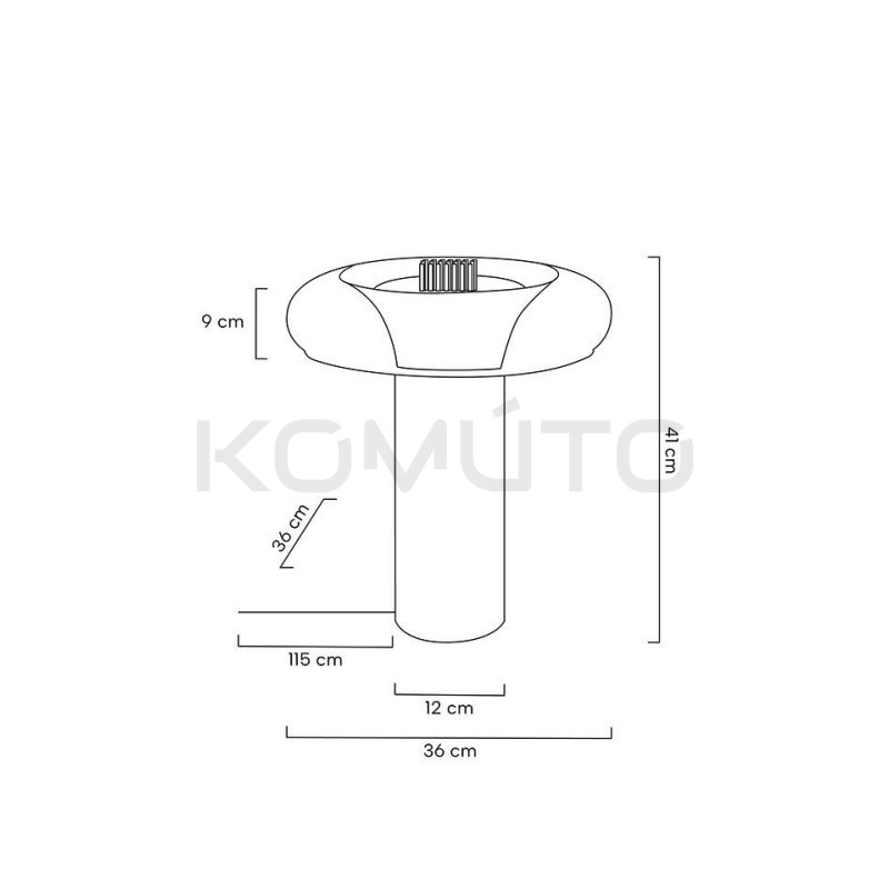 Szklana lampa stołowa ICAR złota bezbarwne szkło