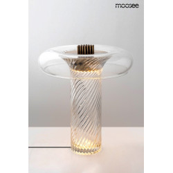 Szklana lampa stołowa ICAR złota bezbarwne szkło