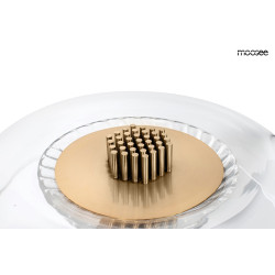 Szklana lampa stołowa ICAR złota bezbarwne szkło