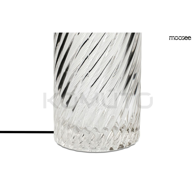 Szklana lampa stołowa ICAR złota bezbarwne szkło