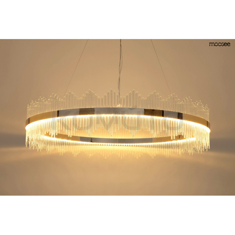 Lampa wisząca glamour Florens 120 złota kryształowe pałeczki