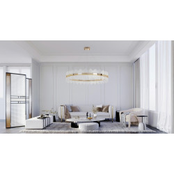 Lampa wisząca glamour Florens 120 złota kryształowe pałeczki