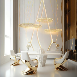 Lampa wisząca glamour potrójna LIBERTY 3B złota kryształowa Lampa wisząca glamour potrójna LIBERTY 3B złota kryształowa