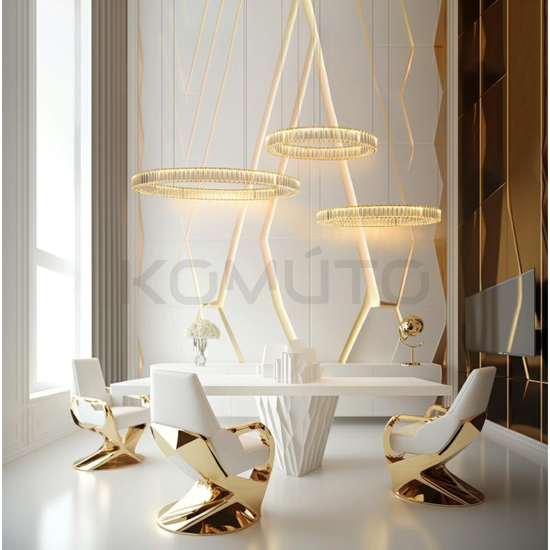 Lampa wisząca glamour potrójna LIBERTY 3B złota kryształowa Lampa wisząca glamour potrójna LIBERTY 3B złota kryształowa