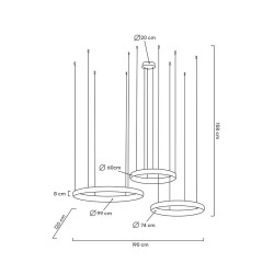 Lampa wisząca glamour potrójna LIBERTY 3B złota kryształowa Lampa wisząca glamour potrójna LIBERTY 3B złota kryształowa