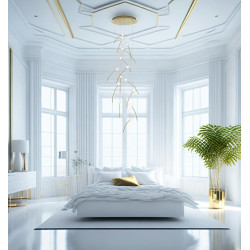 Lampa wisząca TULIPPE 14 DISC glamour złota motyw roślinny Lampa wisząca TULIPPE 14 DISC glamour złota motyw roślinny