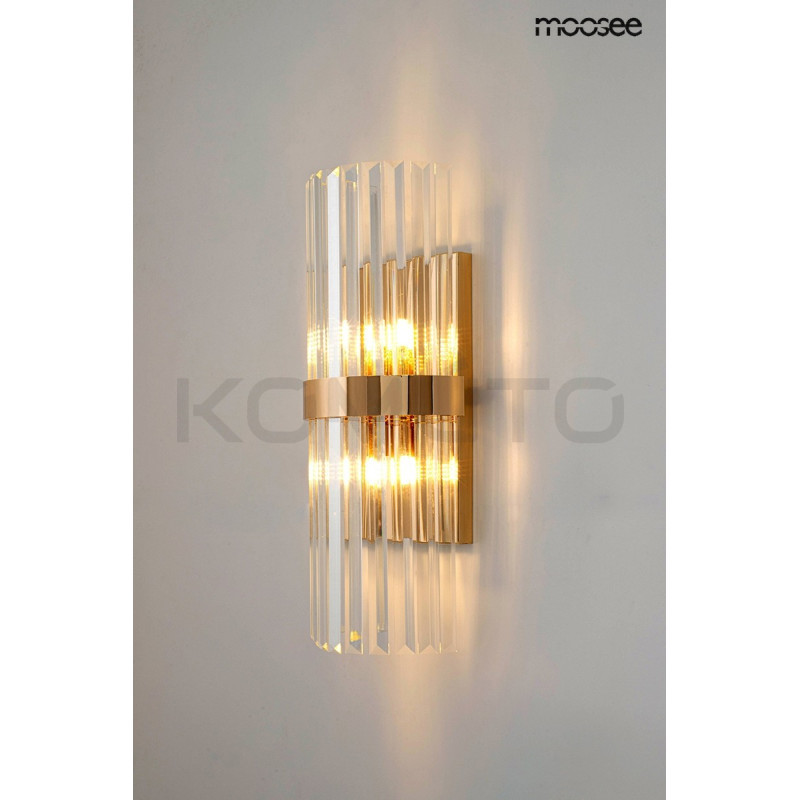 Kinkiet glamour MILAGRO złoty kryształowy